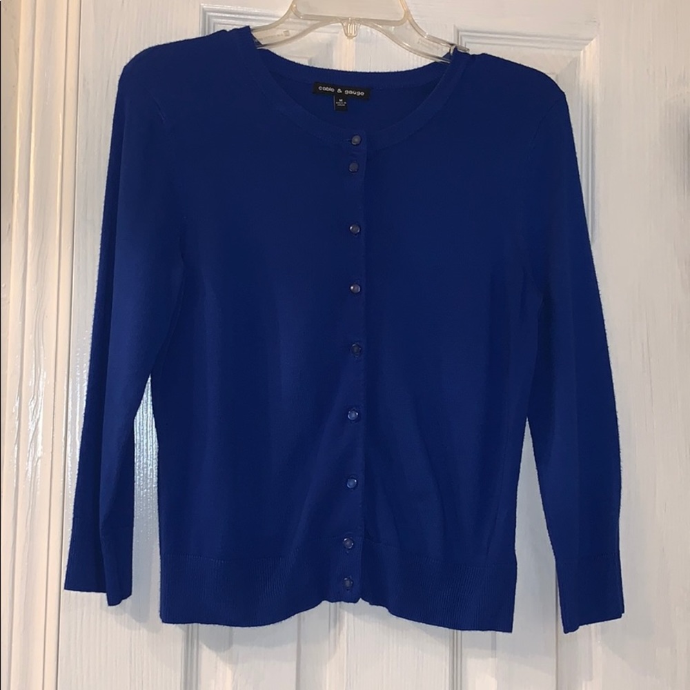 3/4 Sleeve Blue Sweater